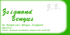 zsigmond benyus business card